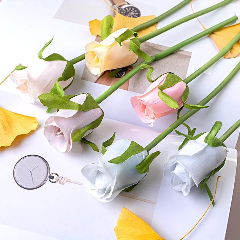 

10Pcs Wedding Real Touch Simulated Flowers Artificial Rose DIY Long Stem Bouquet Gift Party Supplies Valentine's Day Home Decor