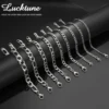 Lucktune bracelet chaine argent homme bracelet aciers inoxydables figaro Figaro chaîne Bracelet pour hommes femmes acier inoxydable largeur 3-10 MM Bracelets Punk bijoux Couple cadeau Pulsera Hombre nouveau