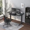 Electric Glass Standing Desk with Touch Control, Dual Motor Height Adjustable Desk with Drawer,Wireless Charging and 3 USB Ports 2