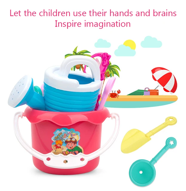 9Pcs Children Summer Outdoor Seaside Beach Toy Set Shovel Bucket Tool Sand Digging Game Color Multifunctional Puzzle Gift XPY 3
