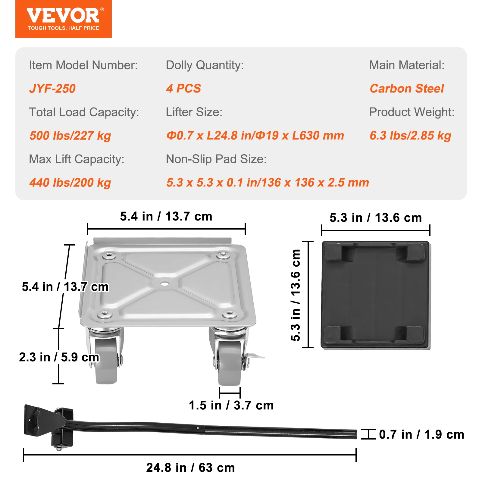 Vevor Furniture Rollers Set of 4 for $30 - JYF-250