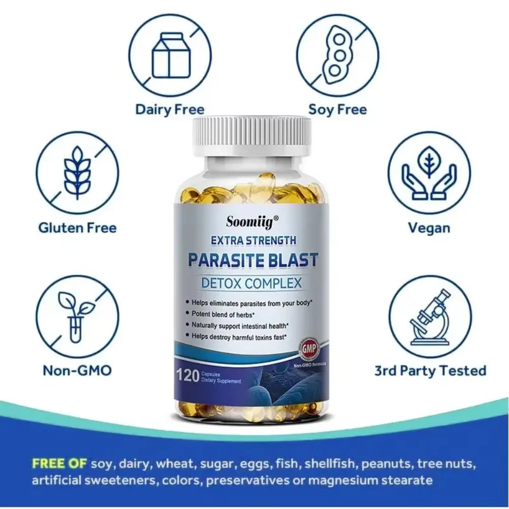 Powerful Parasite Supplement Capsules Detox and Support Gut Health Digestion Detoxification Bloating and Gas Immunity