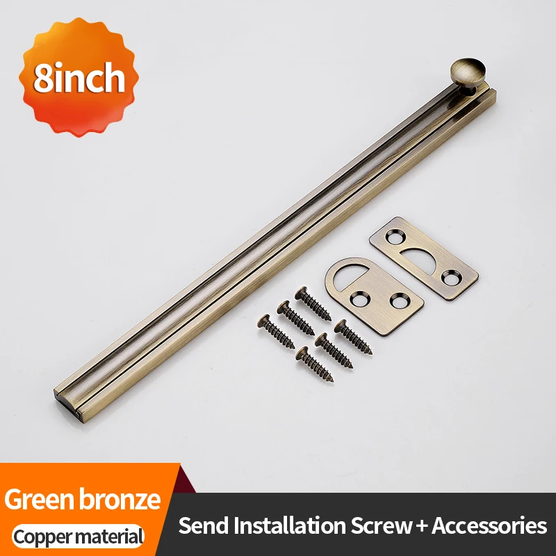 All-Copper Bolts Latch Surface Mounted Door Lock 2/3/4/6/8inch Strong For Home Hardware Gate Safety Sliding Locks Door Bolt Door Latch Door Lock Cylinder Baby Safety Lock Lock Padlock