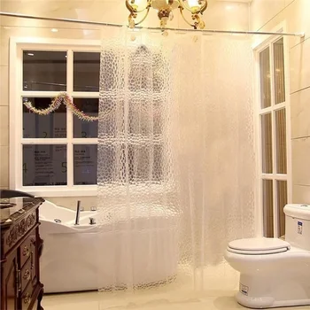 New 3D Bathroom Bath Shower Curtain Transparent Thicker Waterproof Curtain Convenient and Simple Blocking is Tight