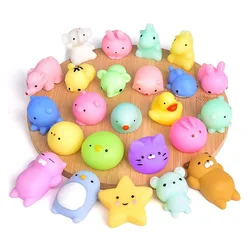 Jouet anti Stress en forme d'animaux, lot de 5 pièces, balle à presser Mochi, anti Stress, doux et collant, cadeau amusant 