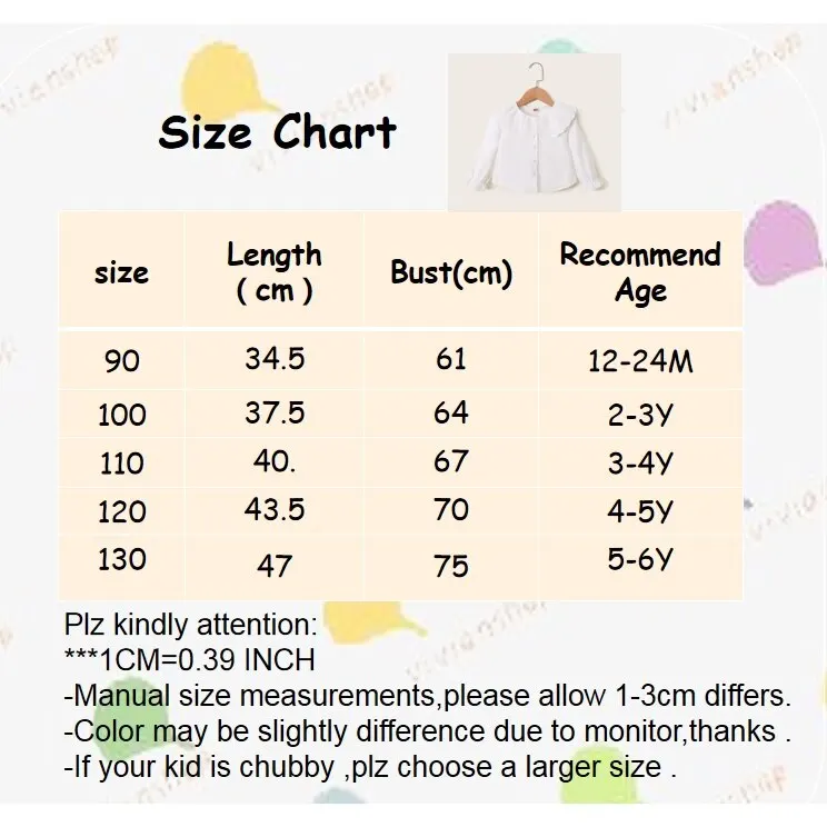 Kids Girl 1-6Y Button T Shirt Hollow Lace Collar White Long Sleeved Lovely Korean Version Top Autumn Toddler Girl Clothes 6