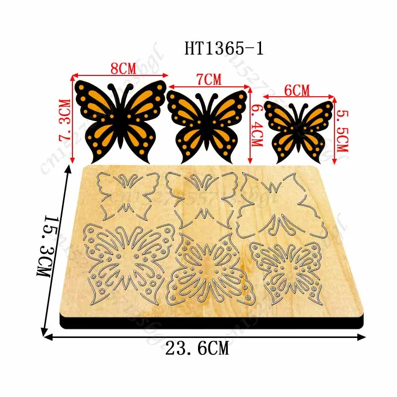 Description Picture 3 of itemButterfly Cutting dies - New Die Cutting And Wooden Mold,HT1365 Suitable For Common Die Cutting Machines On The Market.