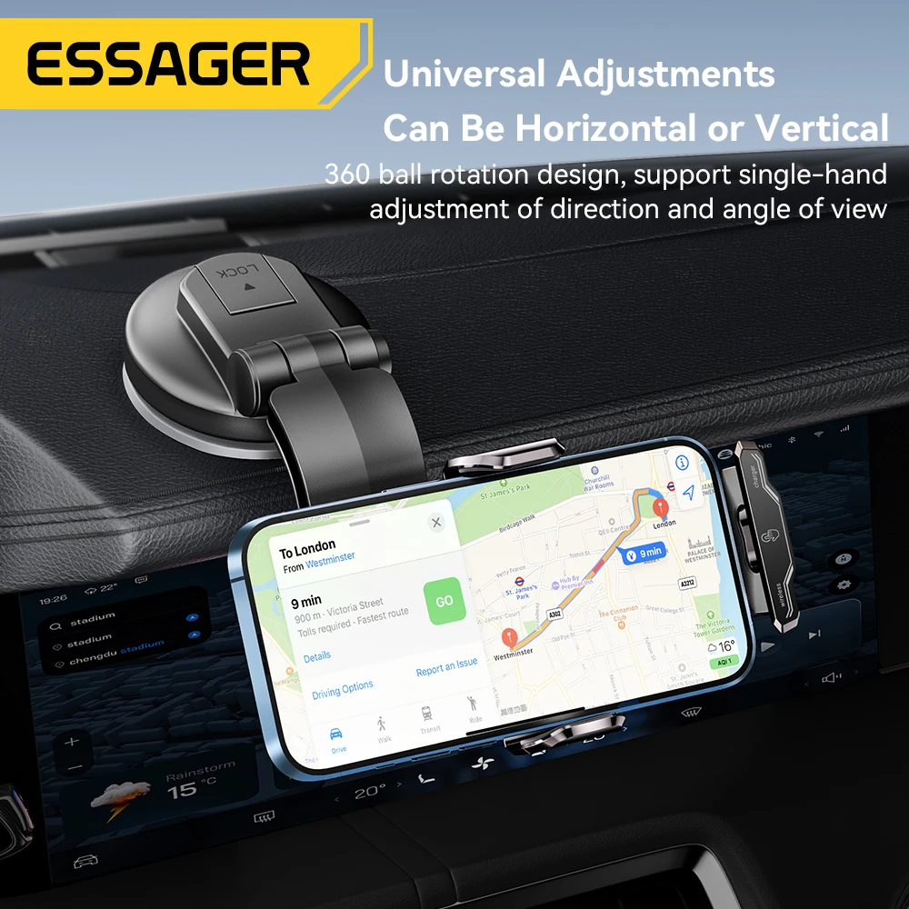 Essager Dashboard Phone Holder 15W Wireless QI Charger in Car  Universal Air Vent Mount For iPhone Samsung Xiaomi Fast Charging