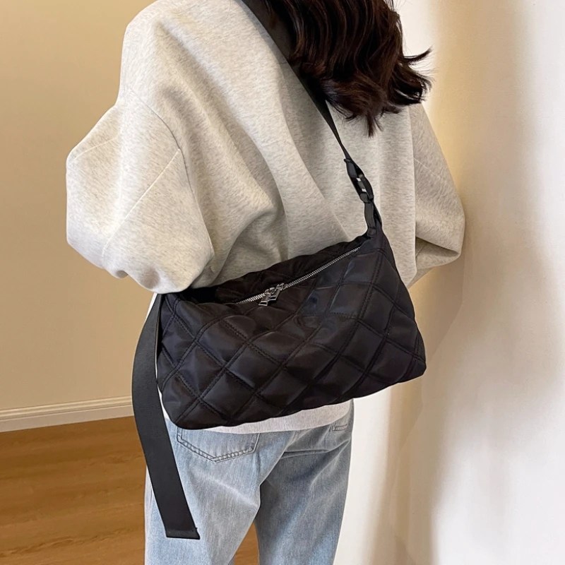 Borse Hobo A Tracolla Da Donna Borse A Tracolla Casual Di Grande Capacità Borsa A Tracolla Per Scuola Da Viaggio Femminile Hobos Nera In Tela Soffice