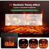 Electric Fireplace TV Stand for 65in+ Tv, 19‘’ Fireplace with Mantel, Entertainment Center with 16 Color LED Lights, TV Console 5