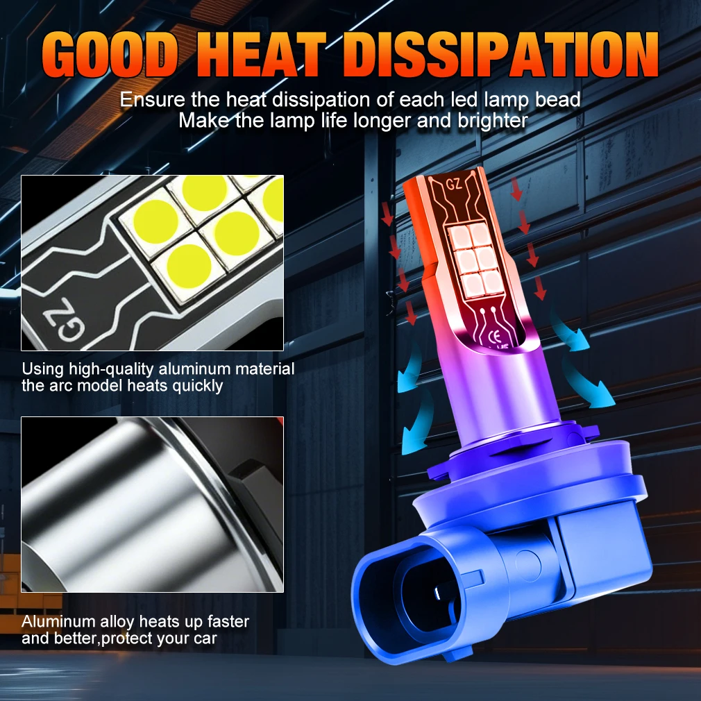 XSTORM H11 LED 안개등 캔버스 H4 H7 9005 9006 LED 안개 헤드라이트 80W 30000LM HB3 HB4 자동차 LED 전구 6000k 백색 빔
