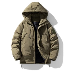 Warm Parkas Hooded High Quality Men Loose Style Winter Coats Multi-pocket Cargo Jackets Men Windbreaker Winter Outdoor Coats