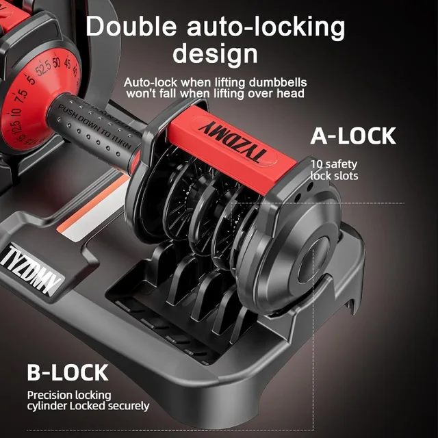 Adjustable Dumbbell Set 52.5lb Pair 5