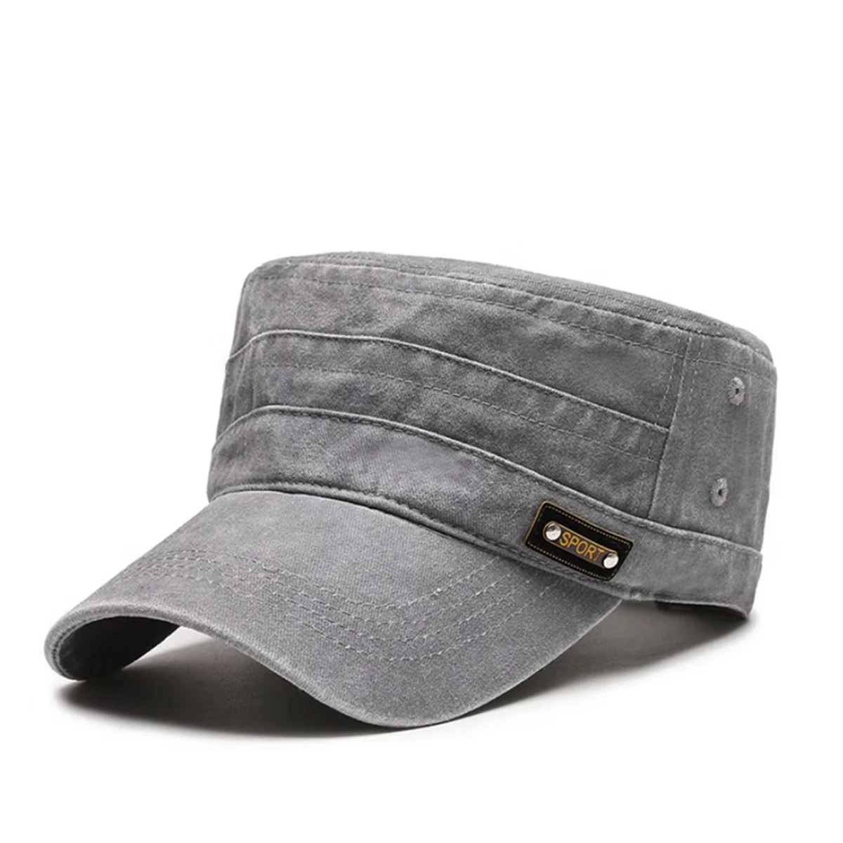 Men's Spring and Autumn Short-Brim Flat-Top Baseball Cap Casual Versatile Summer Sun Protection All-Season New Fishing Camping Hiking Climbing Hat