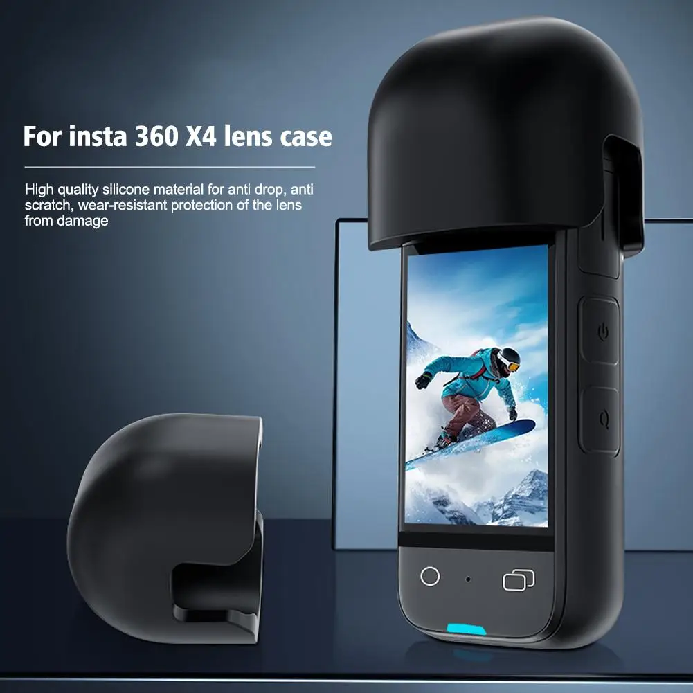 

Силиконовая крышка для объектива для Insta360 X4, Защитная крышка с капюшоном, защита от падения, аксессуары для экшн-камеры 360 X4 I8I6