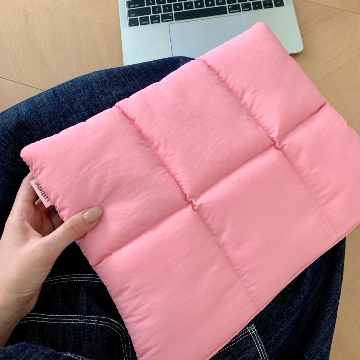 Quilted Puffy Laptop Bag Sleeve – Protective Notebook Pouch