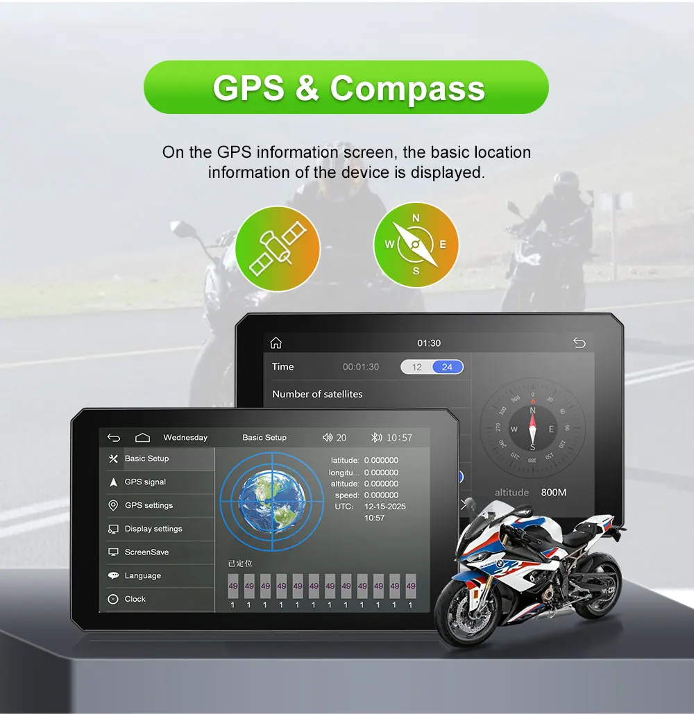 B7 BMW R1200 R1250GS S1000 M1000 XR ADV 터치 야외 방수 선스크린 휴대용 오토바이 네비게이터 CarPlay 안드로이드 오토