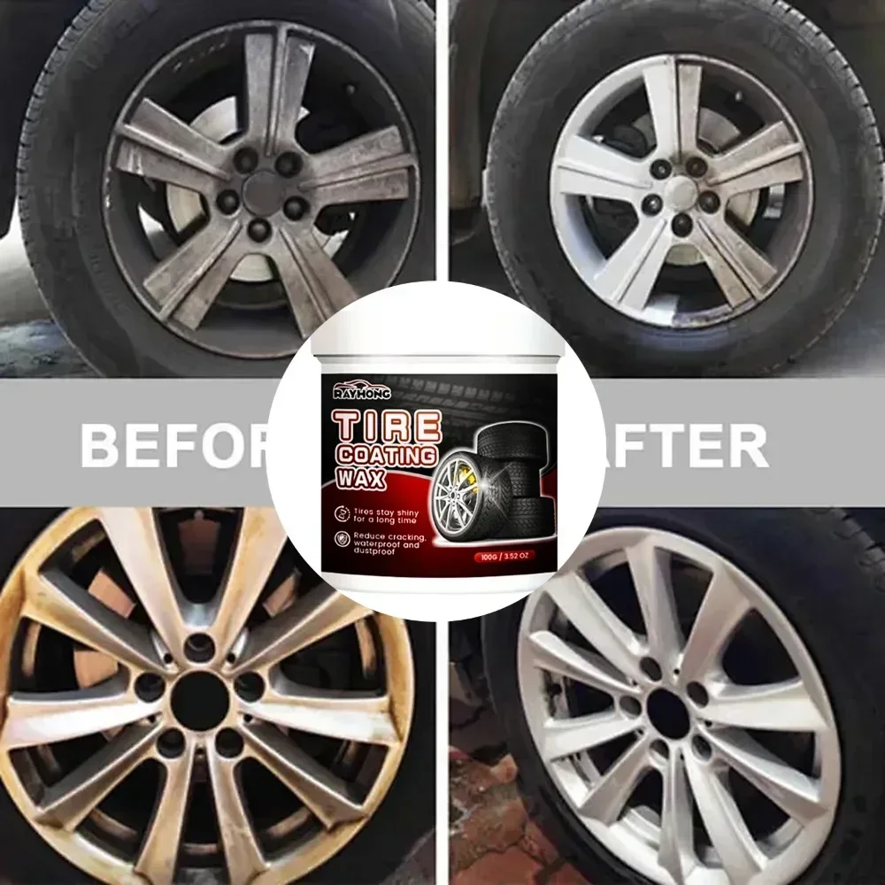 Car Tire Coating Wax Rim Maintenance Rust Removal Cleaner Auto Motorcycle Bicycle Tyre Prevent Crack Polishing Cleaning Agent