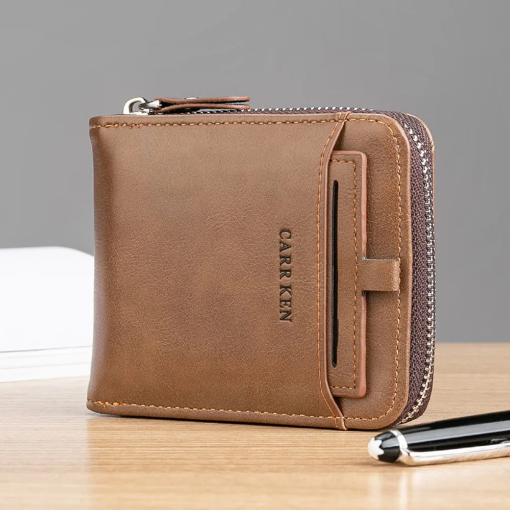 

Leather 3 Fold Wallets Fashion Durable Retro Anti-theft Cash Bag Card Bag Multi-card Bit Pocket Purse Daily Use