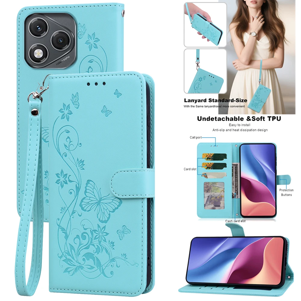 Elegant Leather Wallet Flip Phone Case - Universal Design Cover