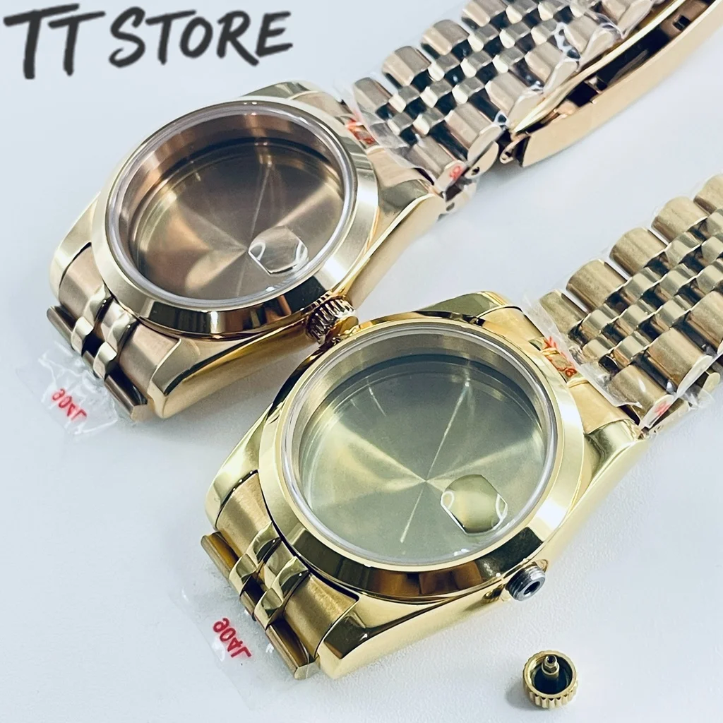 Gold Rose Watch Case with Top Waterproof Sapphire Crystal