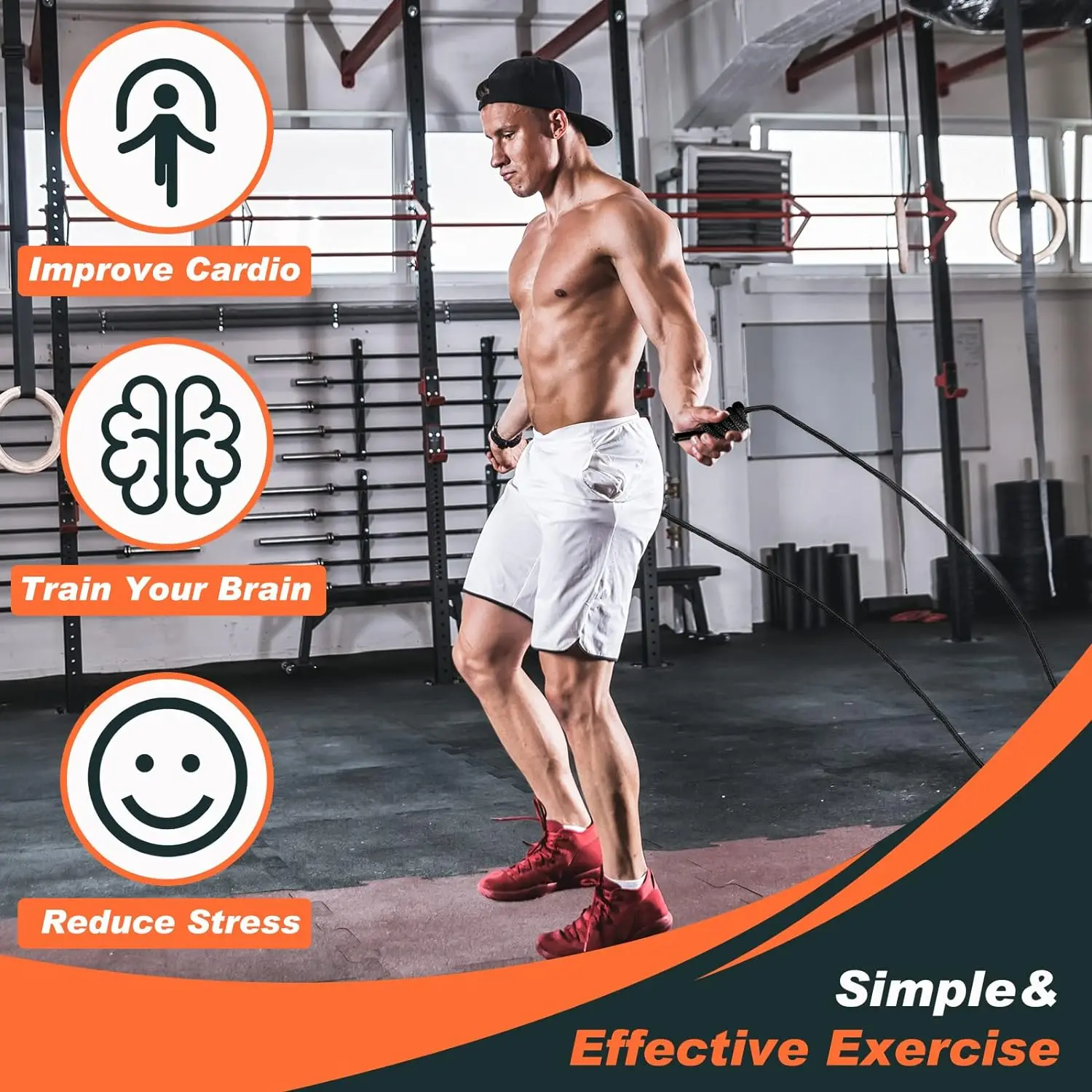 Flow Exercise Rope Fitness Flow Double Braid Workout Adjustable Length Jump Ropes for Men and Women Home Gym Workout