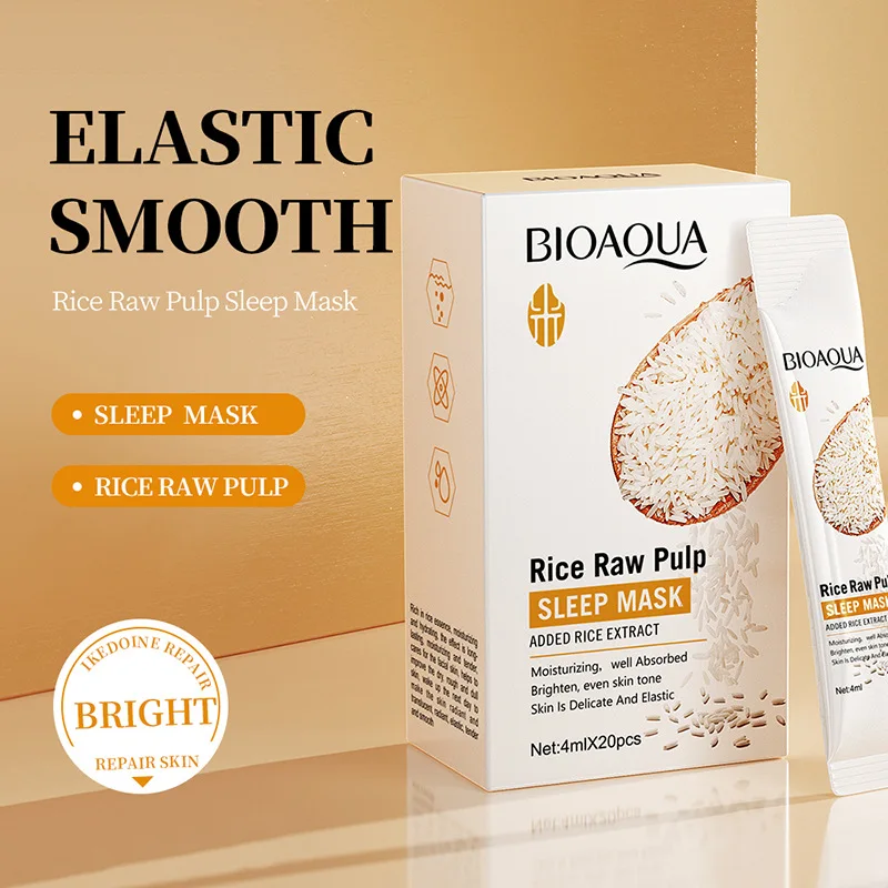 

Bioaqua Rice Puree Rejuvenating Moisturizing Sleep Mask Whitening Anti Wrinkle Anti-Aging Face Fine Lines Skincare