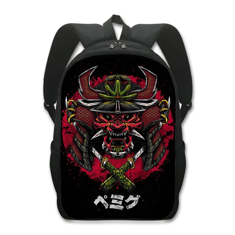 Japanese Samurai Bushido Printing Backpack Women Rucksacks