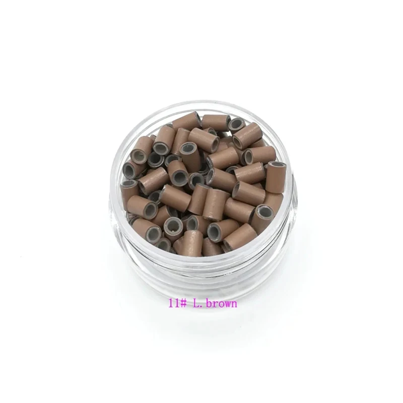 실리콘 구리 링크 튜브 링 비즈 확장 헤어 도구가 포함된 1000개 4.0mm