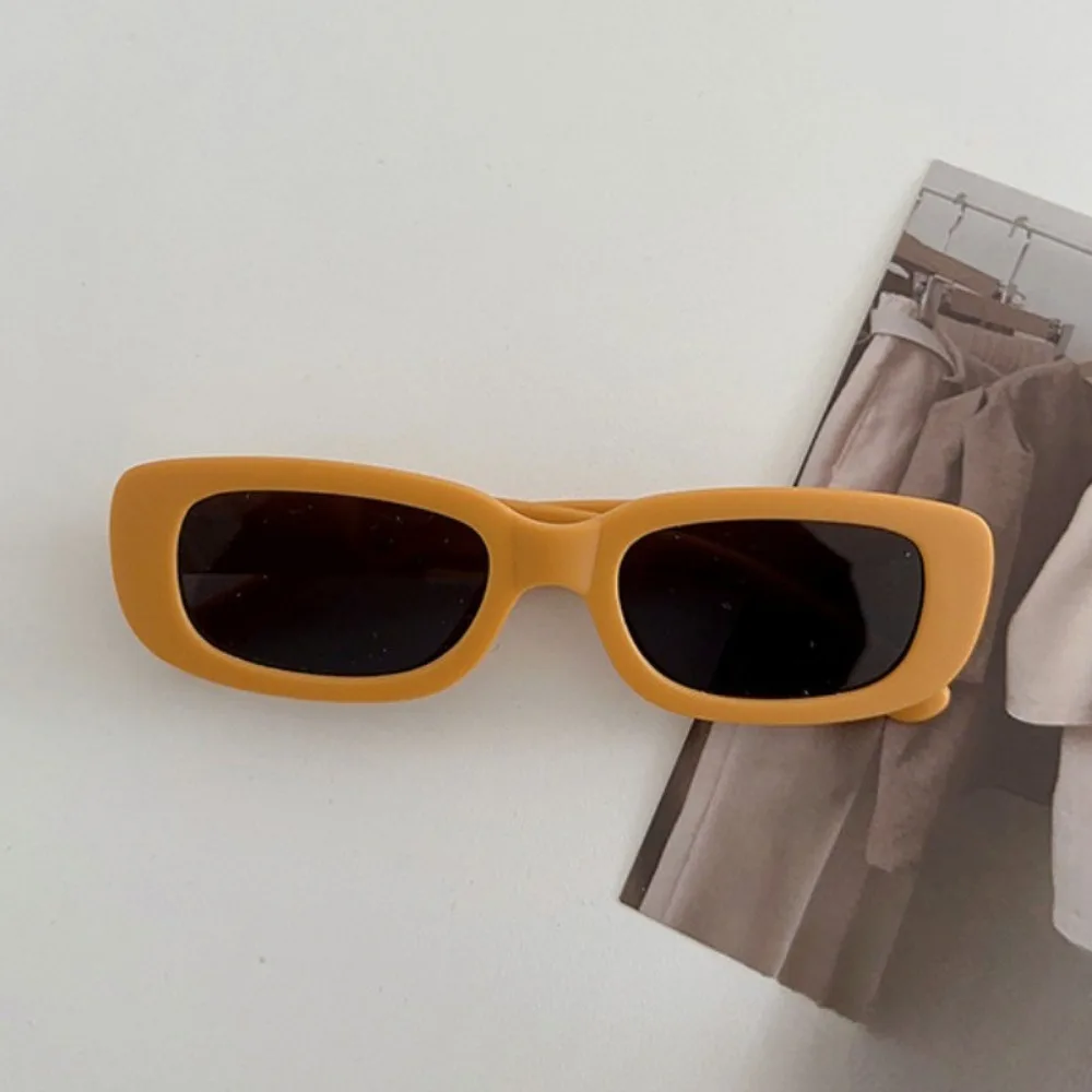 Korean Children's Rectangle Sunglasses for Boys and Girls Cute Baby Kids Sunglasses Yellow Green Travel Outdoor UV Protection