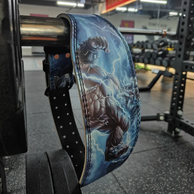 Weightlifting Belt with Zeus Lightning Style, Personalized Gym Fitness Belt with Waist Padding, Fit Powerlifting Squat Deadlift 6