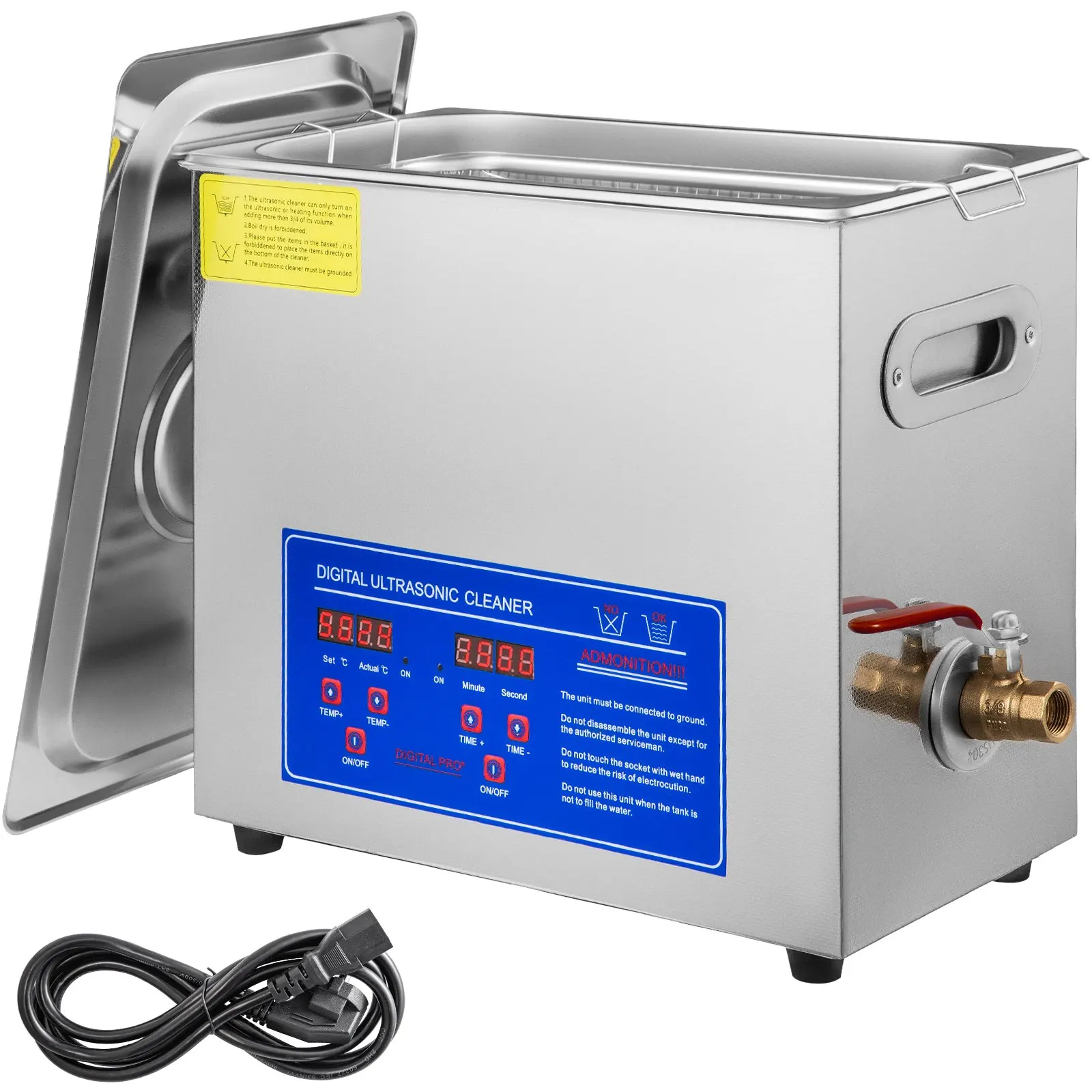 

Commercial Ultrasonic Cleaner 6L Professional Ultrasonic Cleaning Machine With Digital Timer&Heater For Glasses Jewelry Watches