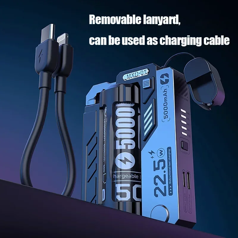 New Portable Power Bank Removable Replaceable Battteries 20000mAh 22.5W External Battery Charger Cases for iPhone Samsung Xiaomi 5