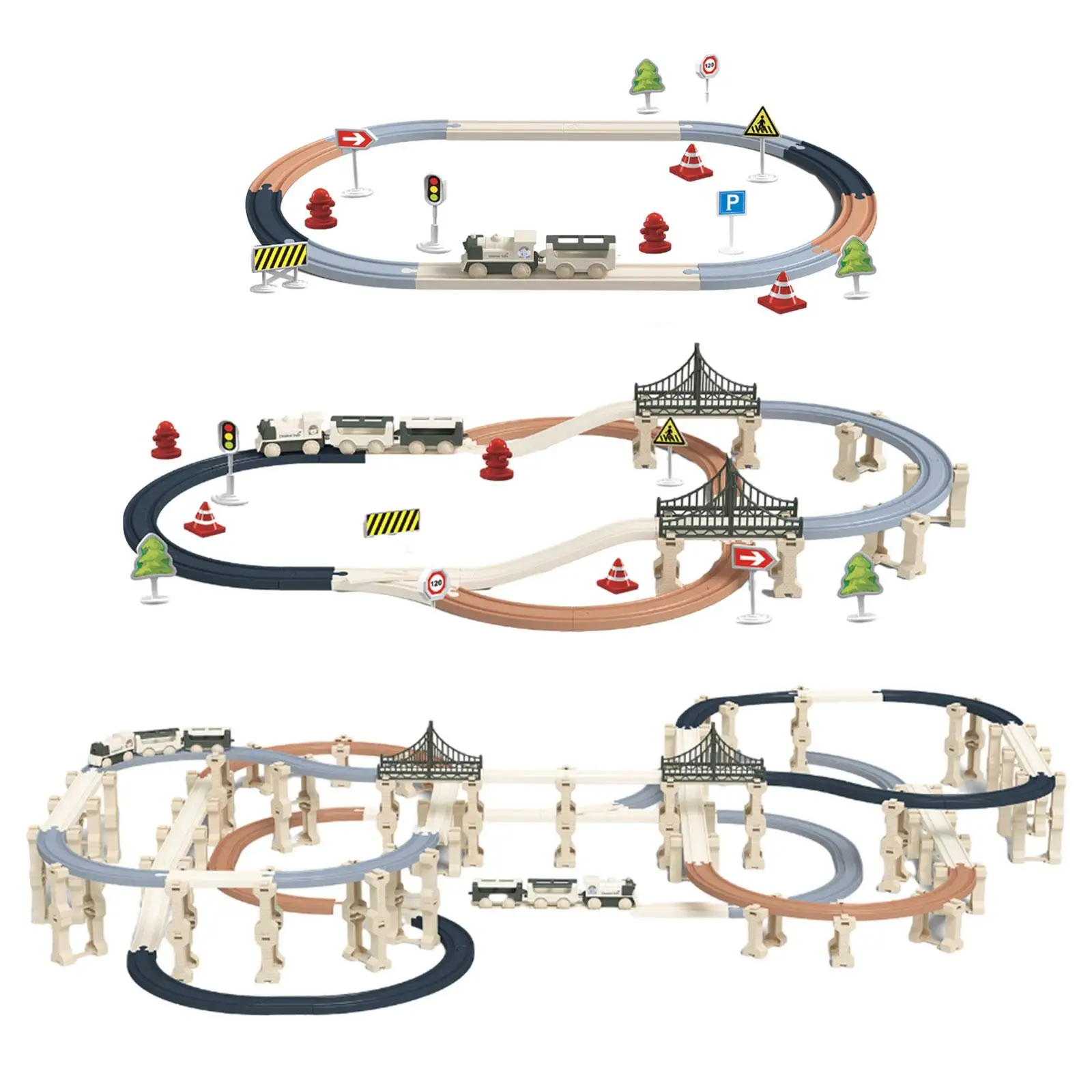 

Train Track Playset Development Toy DIY Assemble Fun Montessori Toys Train Railway Set Toy for Party Supplies Kids Ages 3+ Years