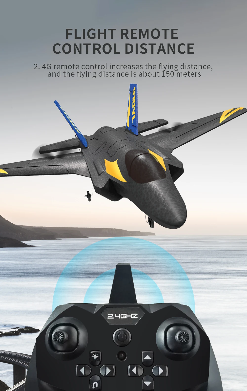 kF605 Polystyrene Glider Rc Plane Gyroscope - 2.4G 4CH 6Axis Rollover Airplane Remote Control Aircraft Electric Drone Helicopter Jet Toy 19 kF605 Polystyrene Glider Rc Plane Gyroscope, 4G remote control increases the flying distance . flying distance is about 150 meters 1 24GH