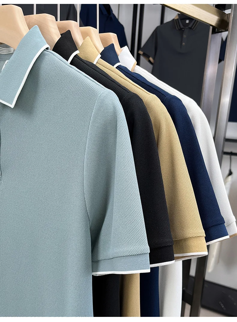 High quality men's short sleeved summer new fashion brand striped Korean style golf custom comfortable casual business T-shirt 18 Sa9728ba42bdd419eb50c3a18e60ae02an