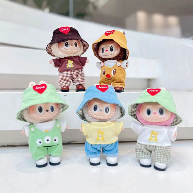 

2024 New Labubu Dolls 17cm Only Clothes Fashion Clothes Dolls Little Clothe Color Match Hoodie Accessories Cute Decor Xmas Gifts