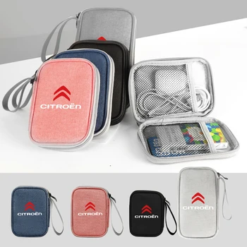 Borsa portaoggetti da viaggio per auto portatile per chiavi della macchina Borsa per carte gadget per patente di guida per Citroen DS VTS C-ELYSEE C3-XR C4L C1 C2 C3 C4