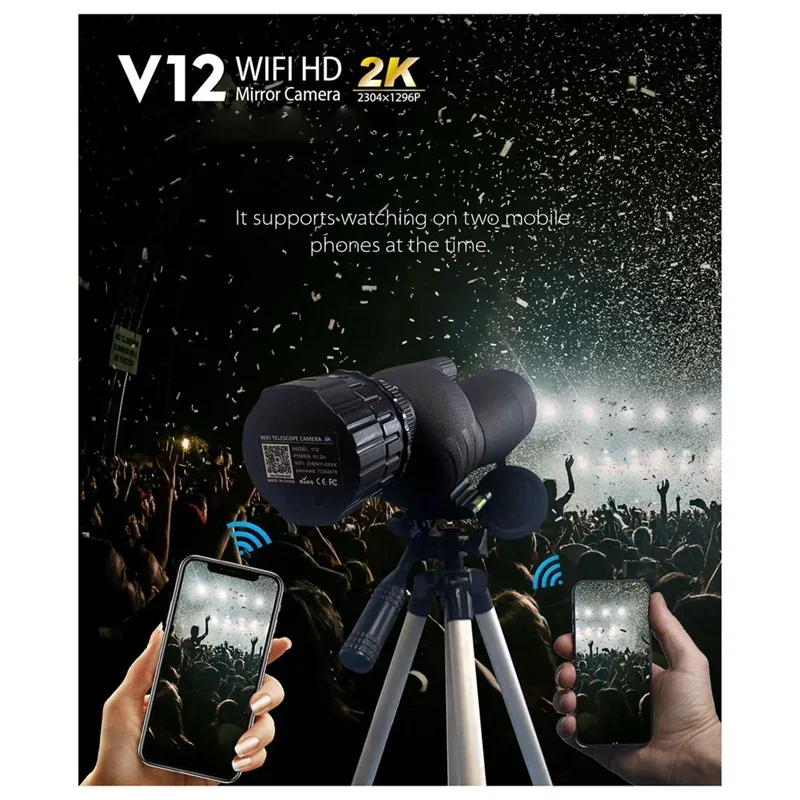 2K 4MP Mirror Camera Wifi Electronic Optical Eyepiece Telescope for Astrophotography, Planetary ,Bird Watching Spport 2 Phones 2