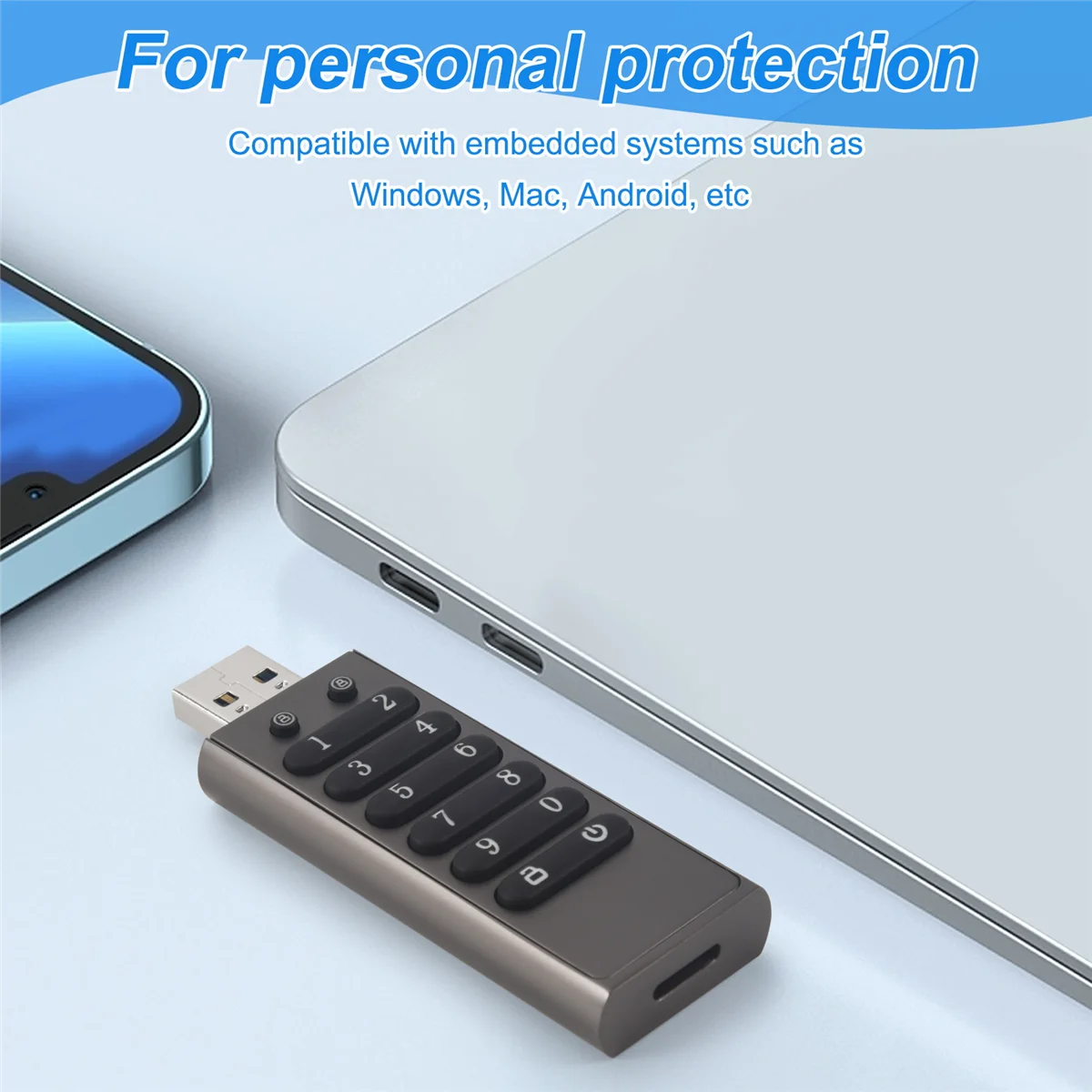 Hot sale Secure USB Drive, 32GB Encrypted USB Flash Drive Hardware Password Memory Stick with Keypad U Disk Flash