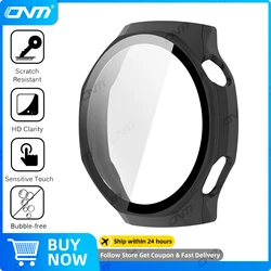 Premium Tempered Glass Screen Protector & Durable Protective Bumper for Smartwatch - Anti - Scratch, Hard PC Casing (Frosted Black)