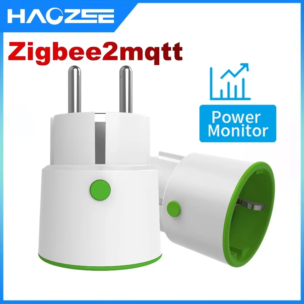 Haozee Smart Zigbee Plug Socket 3680W 16A Power Energy Monitoring Timer Switch EU Outlet Support Home Assistant Zigbee2mqtt