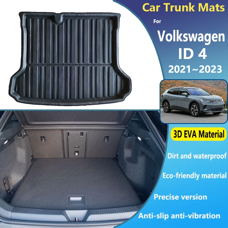 Tapis de coffre de voiture pour Volkswagen, coussin de chargement  antidérapant, protection étanche, doublure de coffre, oligote 3D,  accessoires ID 4, 2021, 2022, 2023, VW ID4 - AliExpress