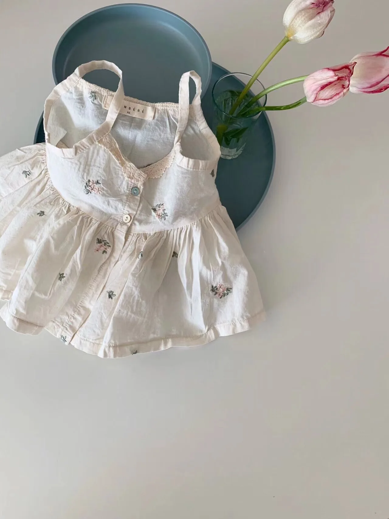 24 Summer Baby fart wrap suspender floral vest solid color inner layer crawling clothes-kids shirts