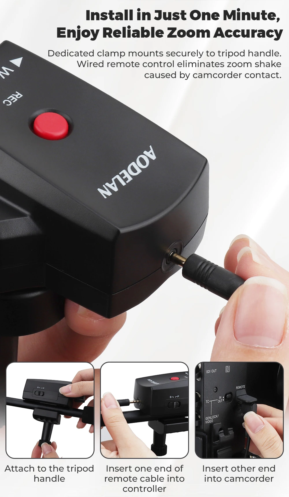 AODELAN Camcorder Zoom Controller Zoom / Video Recording Remote Control with 2.5
