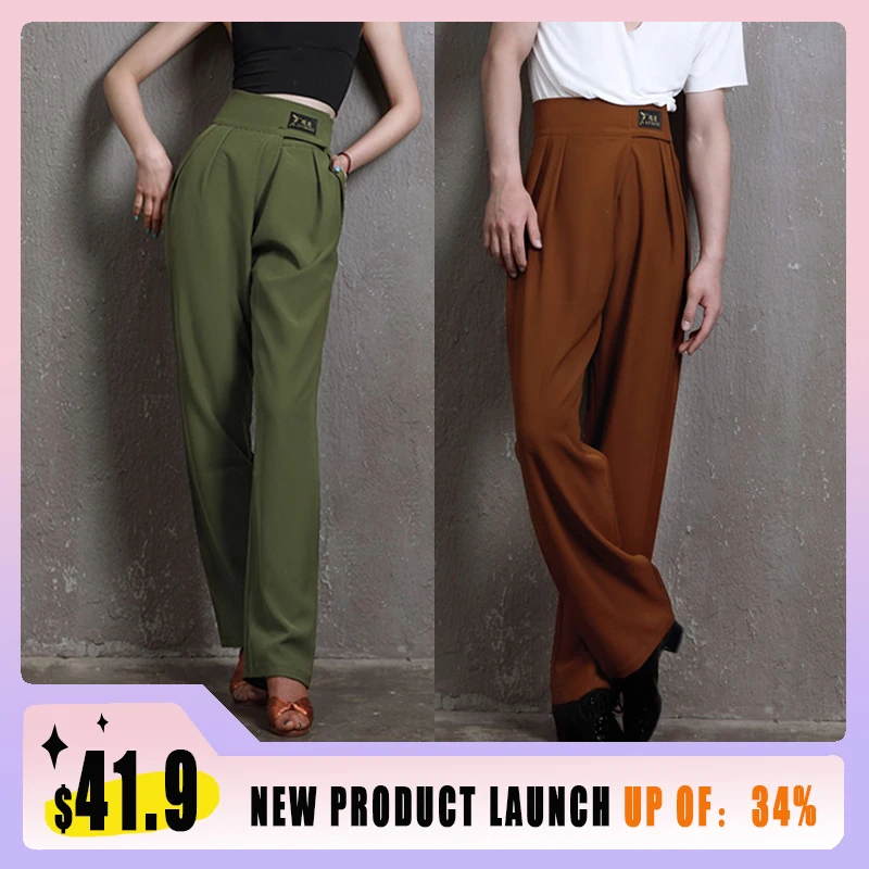 

Брюки для латиноамериканских танцев унисекс, тренировочные штаны для современных танцев, костюм для выпускного бала, вальса, танго, VBH154