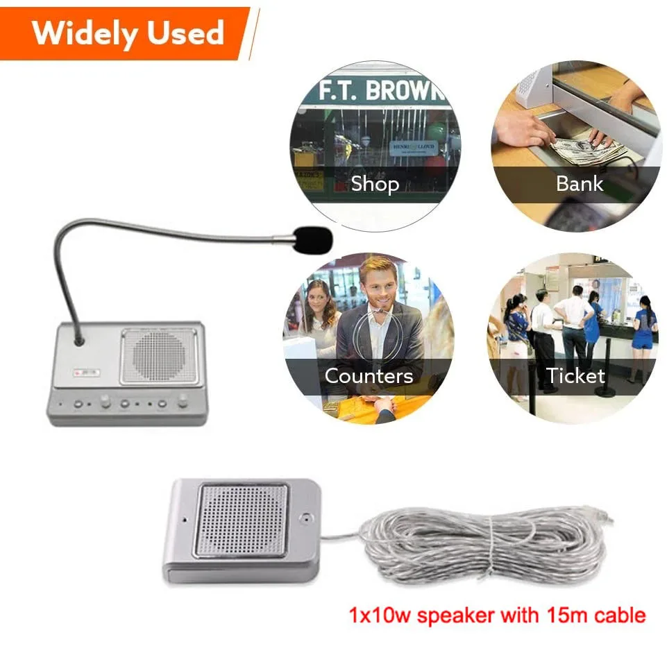 New-Arrival-Dual-Way-Intercom-System-Bank-Counter-Window-Interphone-10W ...