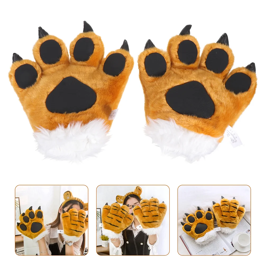 Tiger Costume Props Headbands Hairband Claw Gloves Ears Tail Kids Party Accessories Cosplay Costumes Animal Heads