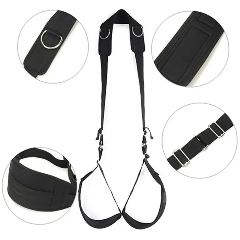 Black Nylon Thigh Rest Sling With Open Leg Belt For Couples Adult Toy Chest For Penetration Position Aid And Good Help SM Strap