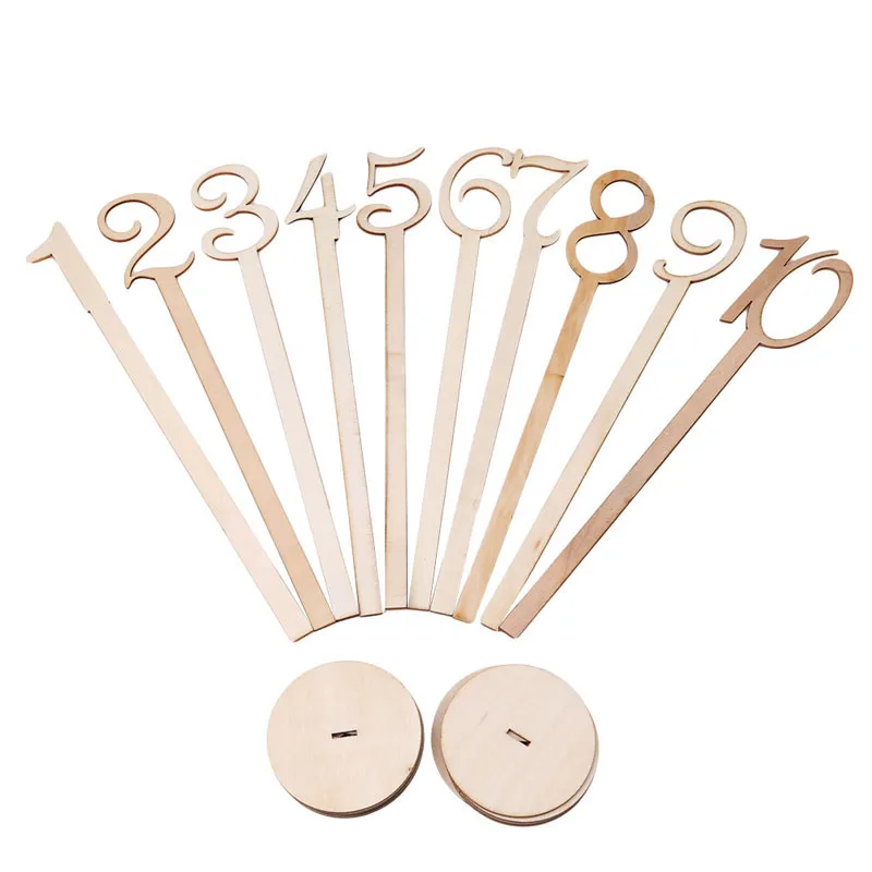 Wedding Table Numbers Seat Cards Table Number Signs Place Holder Wedding Number Cards For Party Decoration 10Pcs wooden wedding supplies,mini paper party decorations